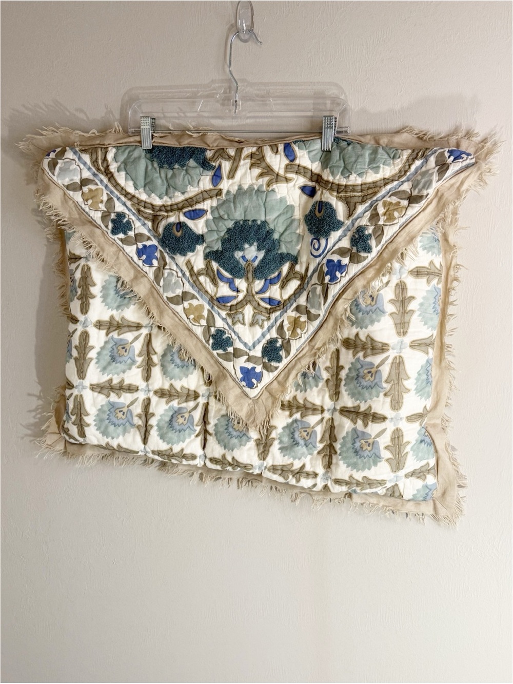 SOFT SURROUNDINGS One 1 Replacement Sham JARDIN MAROC Crewel Embroidered 20”X26”